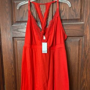 cacique Cotton red nightgown with lace trim brand new with tags.
